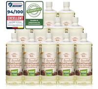 KieselGreen Bioéthanol 12 x 1 Litre avec Parfum pour Cheminée à l'éthanol - Bioéthanol comme Parfum d'ambiance - Parfum pour Cheminée à l'éthanol Bio intérieur ou feu de Table au Bioéthanol
