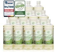 KieselGreen Bioéthanol 12 x 1 Litre avec Parfum pour Cheminée à l'éthanol - Bioéthanol comme Parfum d'ambiance - Parfum pour Cheminée à l'éthanol Bio intérieur ou feu de Table au Bioéthanol