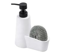 Kiesig Distributeur de liquide vaisselle avec porte-éponge pour cuisine, pompe rechargeable, distributeur de savon 2 en 1, grand distributeur de savon liquide pour évier de cuisine et salle de bain