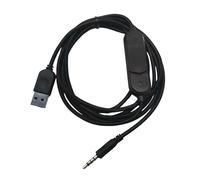 KieTeiiK 2M USB Enhances Auxiliary Cable with Gold Plate Connectors and Tactiles Volumes Adjustment for Gaming Streaming Music Playbacks Inlines Mics Control Headphone Wire