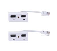 KieTeiiK 2Pack British Telephone Line Adapters with Two RJ11 Port for Office and Home Communication Systems Quick Setups Telephone Splitter