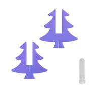 KieTeiiK Arbres de Noël artificiels en acrylique 2D - Décoration festive lumineuse pour bureau, maison, vacances, table de Noël