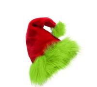KieTeiiK Bonnet de Noël vert fluo en fourrure douce pour adultes et enfants Cosplay Décoration de fête