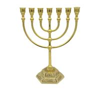 KieTeiiK Bougeoir Traditionnel Juif Menorah À 7 Branches De Temple Jérusalem Pièce Maîtresse D'israël Décoration Bureau