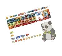 KieTeiiK Capuchons De Touches Ronds sur Le Thème du Panda Rouge 125 Touches Profil OQO PBT par Sublimation pour Claviers Mécaniques des Douanes