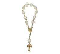 KieTeiiK Chapelets À Doigts en Acrylique Chapelet Baptême Petit Chapelet avec Croix Faveur Fête pour Communion Baptême Fête Mariage Chapelets À Doigts Fausses Perles Catholiques Baptême Fête