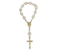 KieTeiiK Chapelets À Doigts en Acrylique Chapelet Baptême Petit Chapelet avec Croix Faveur Fête pour Communion Baptême Fête Mariage Chapelets À Doigts Fausses Perles Catholiques Baptême Fête