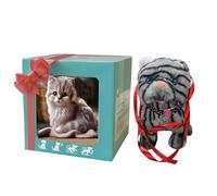 KieTeiiK Chat en peluche réaliste avec simulation d'aboiement et de queue, jouet en peluche pour enfant - Jouet en peluche pour apprendre à craw et à éduquer les enfants
