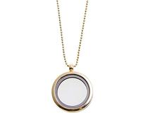 KieTeiiK Collier, Collier Médaillon Fait Main avec Médaillon Rond Flottant Pendentif Mémoire Vive Flottante Convient au Collier d'Amitié pour Femmes