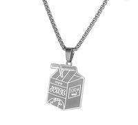 KieTeiiK Collier En Acier Inoxydable À La Mode À Lait Pendentif Collier De Bijoux Adapté Un Couple Jeune Ou Un Ami Proche Accessoire De Mode Unisexe