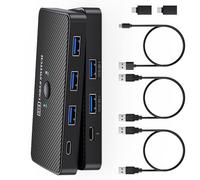 KieTeiiK Computer Sharing USB3.0 Switching Splitter 5Gbps High Performances Data Transfer Tool Compactly Design for Professional USB Hubs for Double Computers