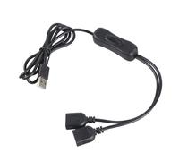 KieTeiiK Double USB Port Charging Extension Cord With On Off Switcher For Fan Light Pumps 35cm 120cm 200cm Length Option USB Charging Splitter With Switcher