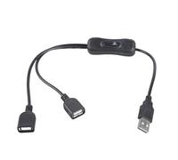 KieTeiiK Double USB Port Charging Extension Cord With On Off Switcher For Fan Light Pumps 35cm 120cm 200cm Length Option USB Charging Splitter With Switcher