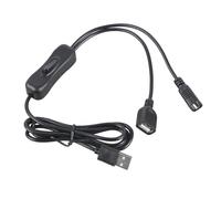 KieTeiiK Double USB Port Charging Extension Cord With On Off Switcher For Fan Light Pumps 35cm 120cm 200cm Length Option USB Charging Splitter With Switcher