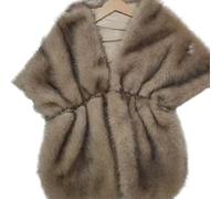 KieTeiiK Écharpe De Mariée Élégante Enveloppement Fourrure Artificielle Châle En Polyester Résistant Rides Mariage En Plein Air Cérémonie D'hiver Étole Fourrure Artificielle