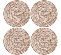 KieTeiiK Ensemble De 4 Tapis Boisson en PVC Élégants Détaillant Les Surfaces Résistantes À La Entretien Facile pour Les Pubs Cuisine Accessoires Table À Manger Luxueux