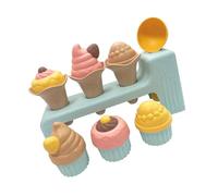 KieTeiiK Ensemble De Jeu pour avec Outil Moulage Crème Glacée Colorée Pailles Blé Durables Jouet Plage pour Jeu Simulation Vacances Ice Cream Set