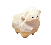 KieTeiiK Figurine De Moutons en Bois Sculpté Ornement De Sculpture d'animaux Statue d'agneau Miniature Miniature