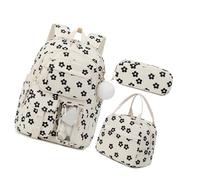 KieTeiiK Lot de 3 sacs à dos pour ordinateur portable pour fille, école, école, sac à dos esthétique, sac d'école, sac de voyage, sac à dos, Petite fleur noire