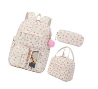 KieTeiiK Lot de 3 sacs à dos pour ordinateur portable pour fille, école, école, sac à dos esthétique, sac d'école, sac de voyage, sac à dos, Petite fraise