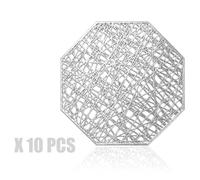 KieTeiiK sous-Verres Octogonaux Élégants avec Embellissement en Feuille d'or PVC Résistant À La Et Base pour Décoration De Maison Et du Bureau sous-Verres De Cuisine Imperméables