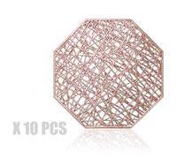 KieTeiiK sous-Verres Octogonaux Élégants avec Embellissement en Feuille d'or PVC Résistant À La Et Base pour Décoration De Maison Et du Bureau sous-Verres De Cuisine Imperméables