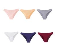 KieTeiiK Sous-vêtements hipsters en coton pour femme Cheekys Bikinis Culotte taille basse pour femme Sous-vêtements en coton, Six couleurs mélangées, XL