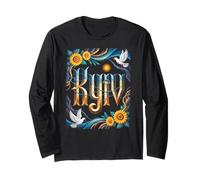 Kiev Ukraine Peace Art avec tournesols et colombes Manche Longue