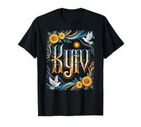 Kiev Ukraine Peace Art avec tournesols et colombes T-Shirt