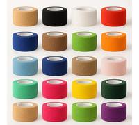 Kievano 20 Rouleaux Bandage Autoadhésif Multicolore 2,5cm x 4,5m - Bande Cohesive Auto Agrippante Sans Latex pour Strap Sport, Premiers Secours, Animaux, Enfants, Fitness et Vétérinaire