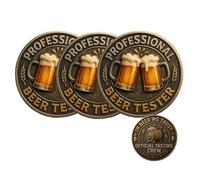 KIEYIQE Pièce commémorative « Dégustateur de bière Professionnel » - Édition Officielle de l’équipe de dégustation, pièce de défi en Bronze pour Les Amateurs de bière Artisanale (3pcs)