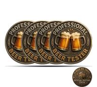 KIEYIQE Pièce commémorative « Dégustateur de bière Professionnel » - Édition Officielle de l’équipe de dégustation, pièce de défi en Bronze pour Les Amateurs de bière Artisanale (4pcs)