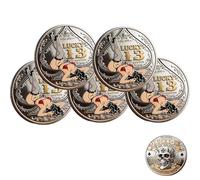 KIEYIQE Pièce commémorative Lucky 13 Rebel - Jeton Lucky 13, Pièce Esprit Audacieux, Déclaration de Défi, Pièce de Défi Recto-Verso (5pcs)