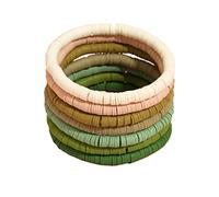 KIFEDSLJ Bracelet élastique en perles d'argile polymère coloré empilable style bohème pour femme, Argile, Argile