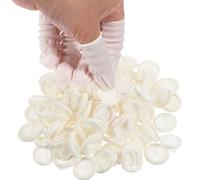 Kifmurase Lot de 100 grands protège-doigts jetables en nitrile, hypoallergéniques, sans poudre, pour beauté, manucure, massage, réparation électronique (blanc)