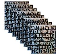 Kifmurase Lot de 8 feuilles d'autocollants en vinyle avec lettres de l'alphabet personnalisées pour bouteilles d'eau, imperméables et scintillants, avec logo pour gobelets Stanley