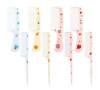 Kifmurase Lot de 8 peignes à cheveux mignons pour tout-petits, petits peignes à cheveux en forme de queue de rat, peignes de bébé rose, fraise, peigne de séparation en plastique pour filles, cheveux