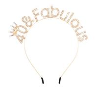 Kifmurase Serre-tête décoratif pour femme - 40e anniversaire - Fabuleux strass - Couronne dorée et diadème - Décoration d'anniversaire - Cadeau pour femme