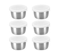 KIFSDLF 1/6 récipients à vinaigrette en acier inoxydable de 40 ml - Coupes sauce étanches avec couvercle, coupelles portables for sauces pour Fruits, Salades,Cuisine(6PCS)