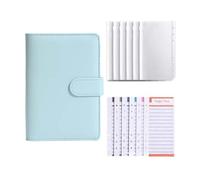 KIFSDLF Agenda budgétaire A5 avec 5 enveloppes et pages de planification, classeur en cuir PU coloré(SKY BLUE)