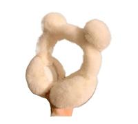 KIFSDLF Cache-oreilles mignons en forme d'oreilles d'ours, pliables et épais, anti-gel, for femmes filles pour l'hiver l'équitation(White)