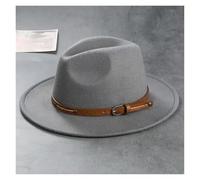 KIFSDLF Chapeau Fedora for femmes et hommes, chapeaux d'hiver d'automne, chapeau en feutre à bord plat for l'extérieur, Fedoras décontractés pour fête, sortie, vie quotidienne(Gray 1)