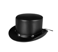 KIFSDLF Chapeau gothique punk Steampunk, casquette dôme en cuir PU rétro industriel, Costume de sorcière magique unisexe pour fête, sortie, vie quotidienne(Color1)