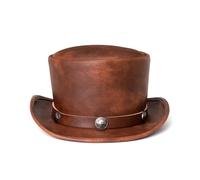 KIFSDLF Chapeau gothique punk Steampunk, casquette dôme en cuir PU rétro industriel, Costume de sorcière magique unisexe pour fête, sortie, vie quotidienne(Color2)