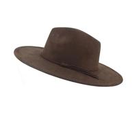 KIFSDLF Chapeau haut-de-forme 9.5 cm à large bord Fedora chapeau hommes femmes automne hiver feutre Jazz chapeaux classique pour fête, sortie, vie quotidienne(Coffee)
