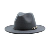 KIFSDLF Fedora chapeaux femmes hommes ceinture Trilby casquettes laine Fedoras chaud coloré haut tendance Jazz chapeau dame Derby casquette pour fête, sortie, vie quotidienne(Dark Grey)