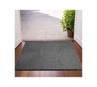 KIFSDLF Paillasson D'extérieur 3D Groove, Tapis De Sol Antidérapant en TPR, Polyester Résistant À La Poussière pour Les Appartements, Les couloirs(Star Loop -Dark Gray,45x75cm)