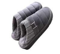 KIFSDLF Pantoufles imperméables en duvet for hommes, grande taille 48 49, chaussures d'intérieur d'hiver caoutchouc for, pantoufles de sol for(MD-16 Gray,CN46-47)