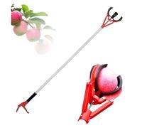 KIFSDLF Perche à Fruits de 2, m, cueille-Fruits Multifonction Trois Griffes en Caoutchouc, Outil cueillette Altitude, Manuel et sans Effort pour la Récolte de Pommes, D'agrumes(1m)