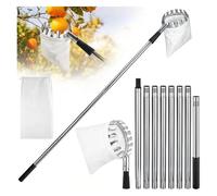 KIFSDLF Perche télescopique for cueille-Fruits de 3,5 m (11, pi) - Acier Inoxydable léger avec Grand Panier en Tissu Non tissé for Pommes, mangues et Oranges pour la Récolte de Pommes, D'agrumes